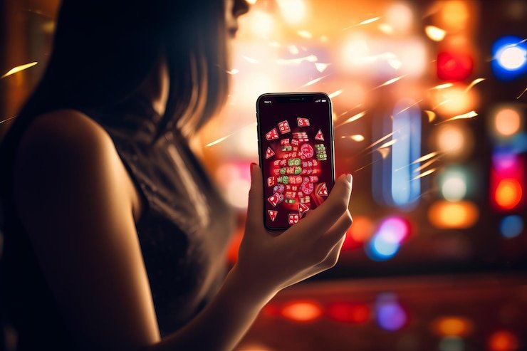 Ilustrasi pengguna sedang mengecek FAQ petirtoto di perangkat mobile yang nyaman